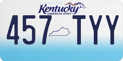 KY license plate 457TYY