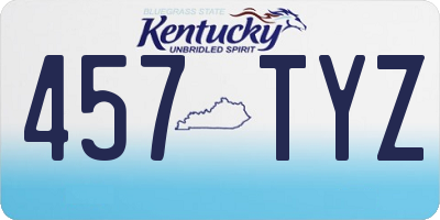 KY license plate 457TYZ