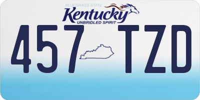 KY license plate 457TZD
