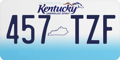 KY license plate 457TZF