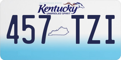 KY license plate 457TZI