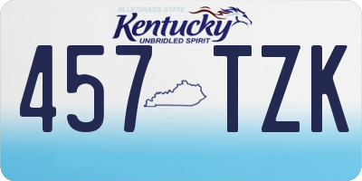 KY license plate 457TZK