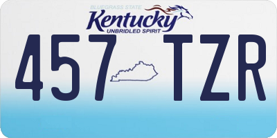 KY license plate 457TZR