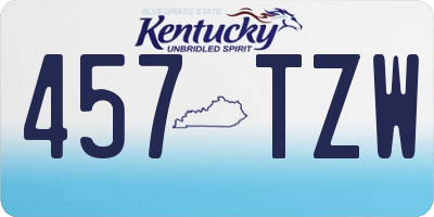KY license plate 457TZW