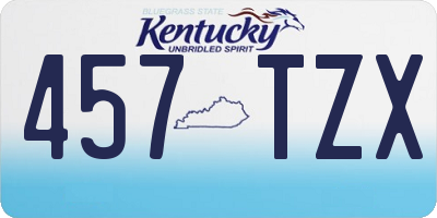 KY license plate 457TZX