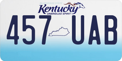KY license plate 457UAB