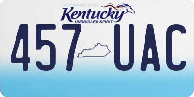 KY license plate 457UAC