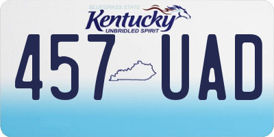 KY license plate 457UAD
