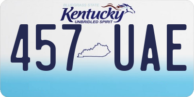 KY license plate 457UAE