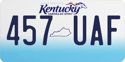 KY license plate 457UAF