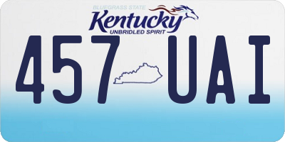 KY license plate 457UAI