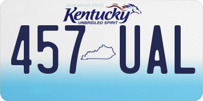 KY license plate 457UAL