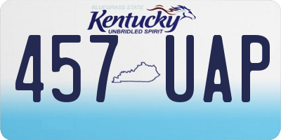 KY license plate 457UAP