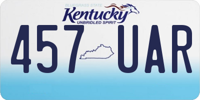 KY license plate 457UAR