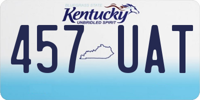 KY license plate 457UAT