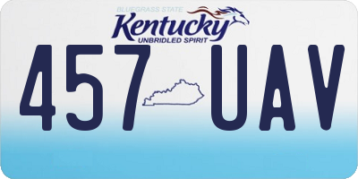 KY license plate 457UAV