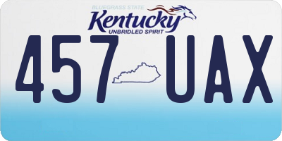 KY license plate 457UAX