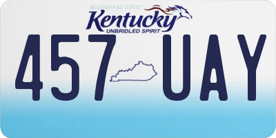 KY license plate 457UAY