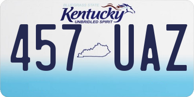 KY license plate 457UAZ