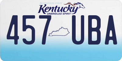 KY license plate 457UBA