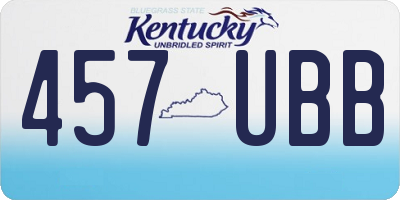 KY license plate 457UBB