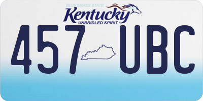 KY license plate 457UBC