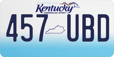 KY license plate 457UBD