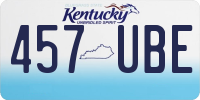 KY license plate 457UBE