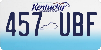 KY license plate 457UBF
