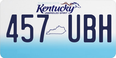 KY license plate 457UBH