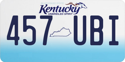 KY license plate 457UBI