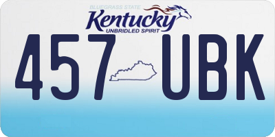 KY license plate 457UBK