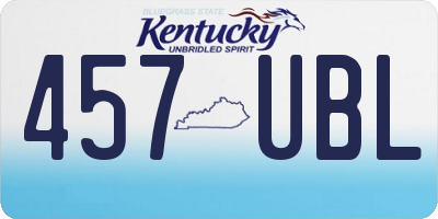 KY license plate 457UBL