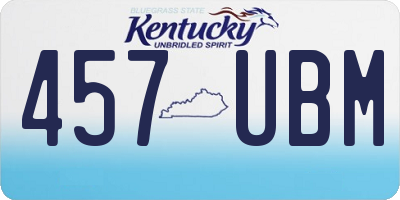 KY license plate 457UBM