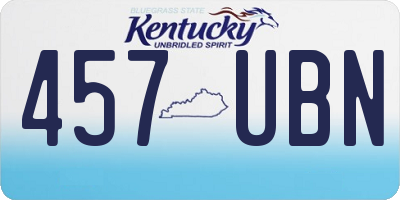 KY license plate 457UBN