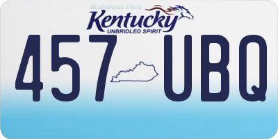 KY license plate 457UBQ