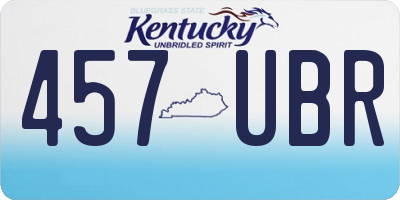 KY license plate 457UBR
