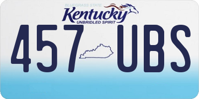 KY license plate 457UBS