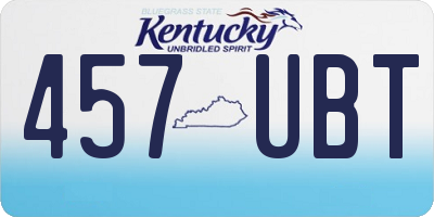 KY license plate 457UBT