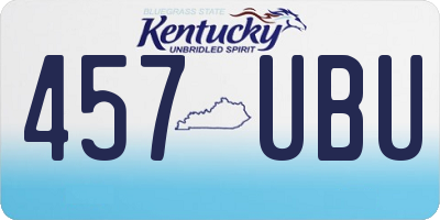 KY license plate 457UBU