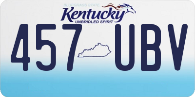 KY license plate 457UBV