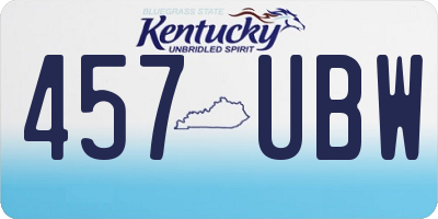 KY license plate 457UBW