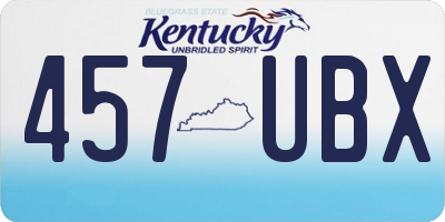 KY license plate 457UBX