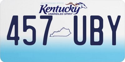 KY license plate 457UBY