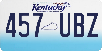 KY license plate 457UBZ