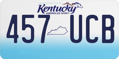 KY license plate 457UCB