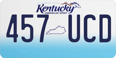 KY license plate 457UCD