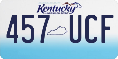 KY license plate 457UCF