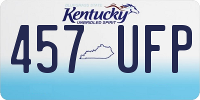 KY license plate 457UFP