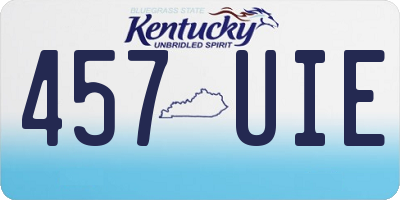 KY license plate 457UIE